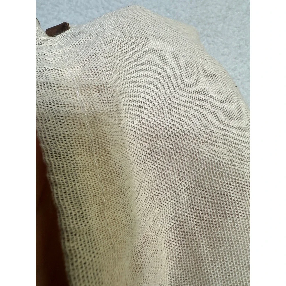 Hide and Drink dust Pouch Bag Natural Linen Hand made-Leather Drawstring-14 x 9